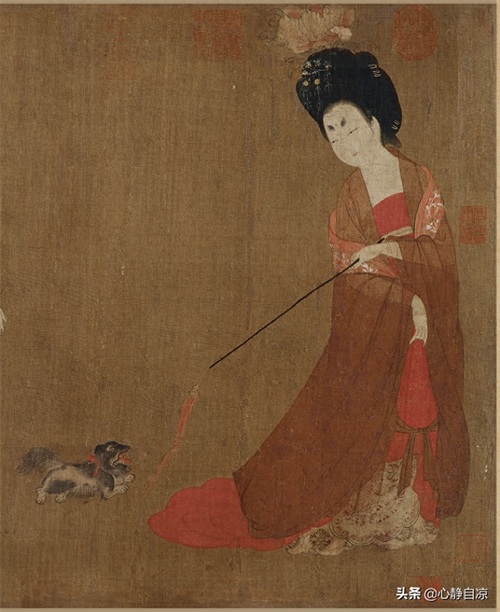 传世名画欣赏《簪花仕女图》