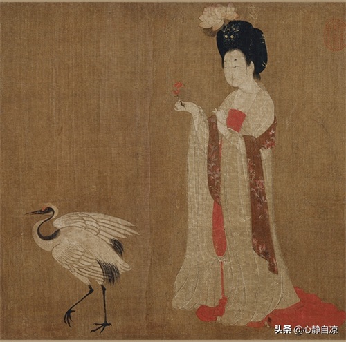 传世名画欣赏《簪花仕女图》