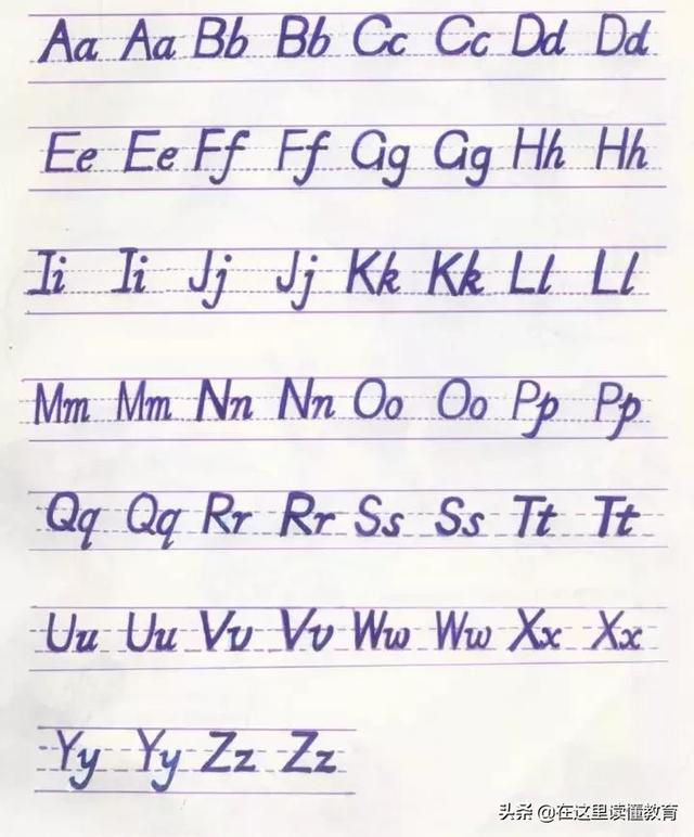 24个英文字母正确规范的书写(26个英文字母规范书写技巧)(1)