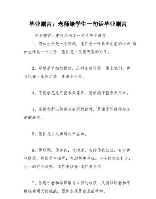 给数学老师的毕业赠言
